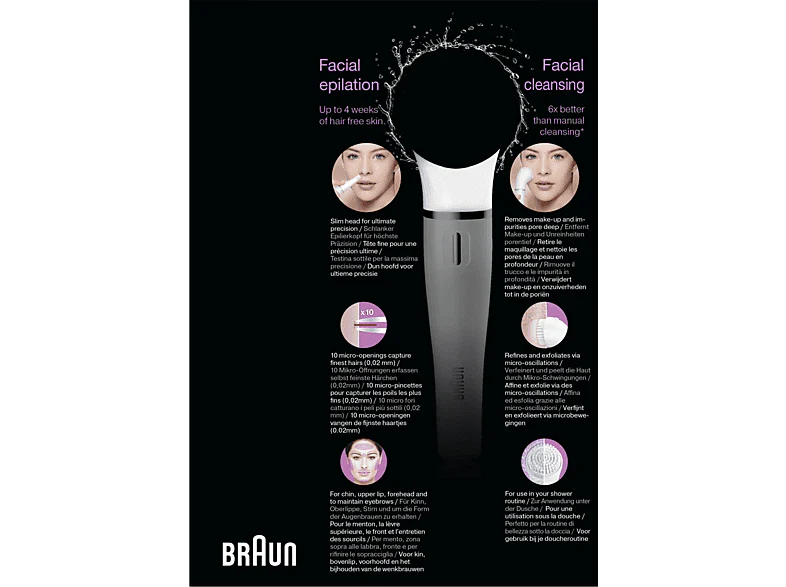 BRAUN Épilateur visage - Brosse nettoyante visage Face (SE810) - Image 11